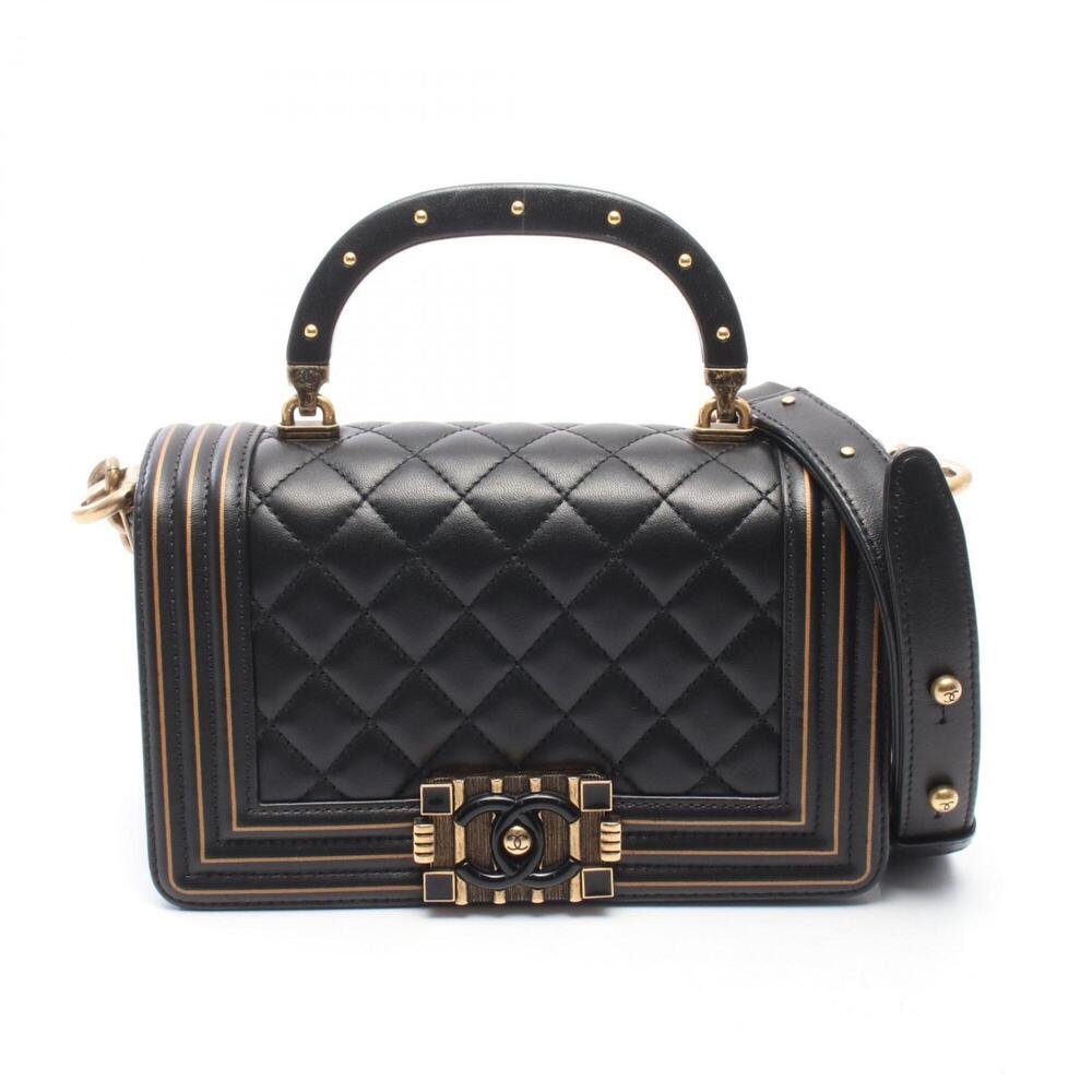 Chanel Boy Small Top Handle Shoulder Bag Handbag, Lambskin Leather, Women's, ...